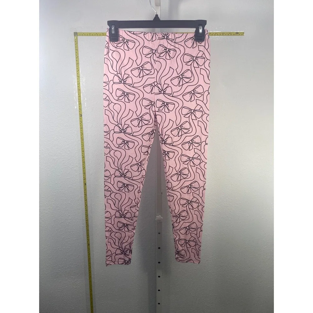 Freestyle Revolution Girls Pink Bow Print Leggings Size 12 FS7-79479